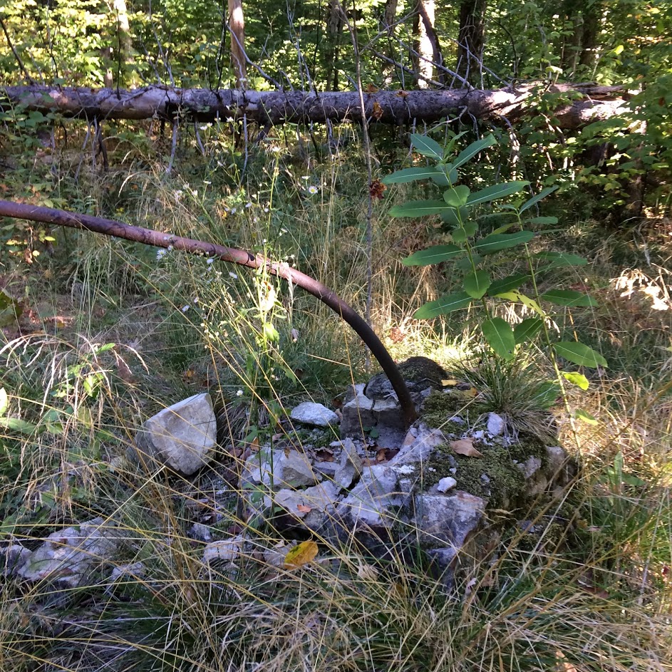 Picture of one of the tower footings at the Whitney Estate on October Mountain